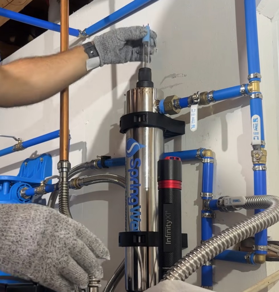 Whole-home multi-stage water filtration and expansion tank setup